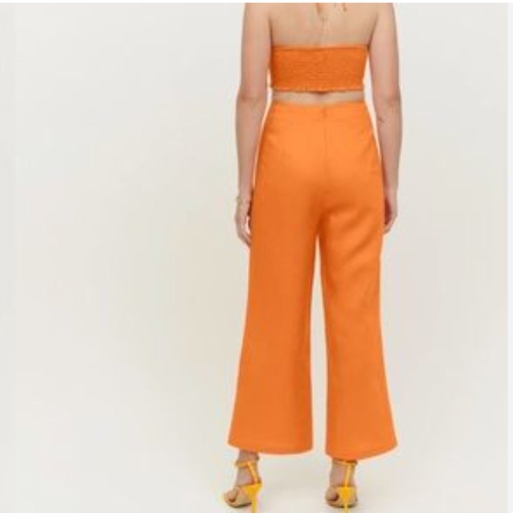 Reformation ISABEL LINEN TWO PIECE IN CITRUS - Picture 2 of 7